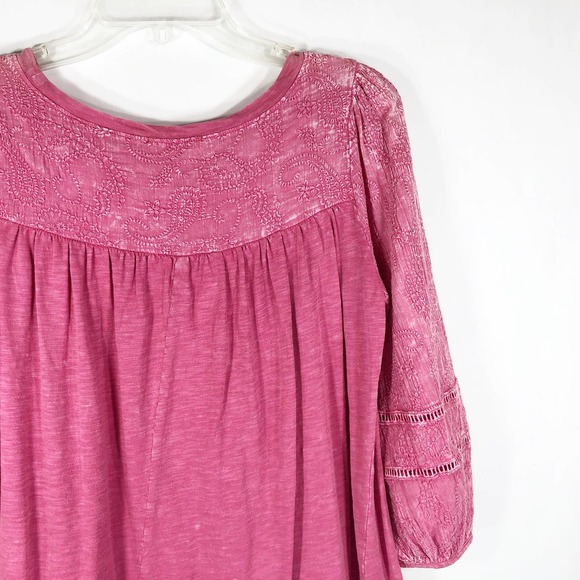 Altard State‎ Small Blouse Pink Embroidered Peasant Distressed Cotton Women 1341 - Picture 5 of 9